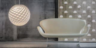 Patera – Louis Poulsen  The pendant is a glowing sphere built up of small diamond-shaped cells. Each cell is carefully designed to capture light and to shield the light source from the viewing angles above 45 degrees. 